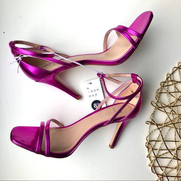 A new day Kayce Metallic Pink Open Toe High Heels - Picture 6 of 8